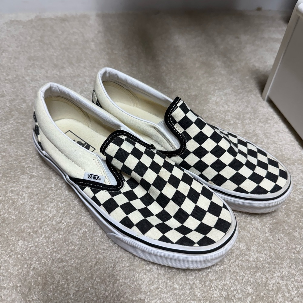 Vans Black and White Checkerboard Slip-Ons